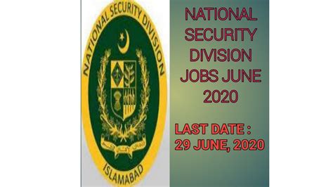 National Security Division Jobs Latest Jobs In Pakistan June