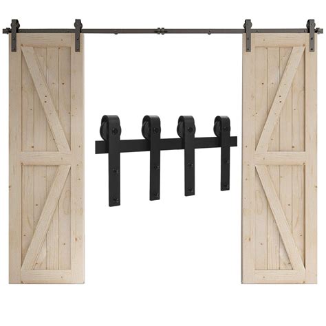 CCJH 9FT Double Door Sliding Barn Door Hardware Track Kit Basic J