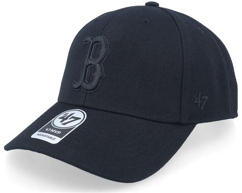 Boston Red Sox Mvp Black Black Adjustable Brand Cap