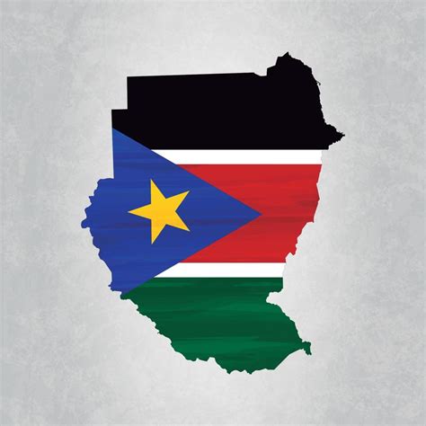 South Sudan map with flag 4266770 Vector Art at Vecteezy