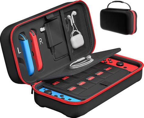 Fenolical Carrying Case Compatible With Nintendo Switch Oled Fit For Joycon And Ac