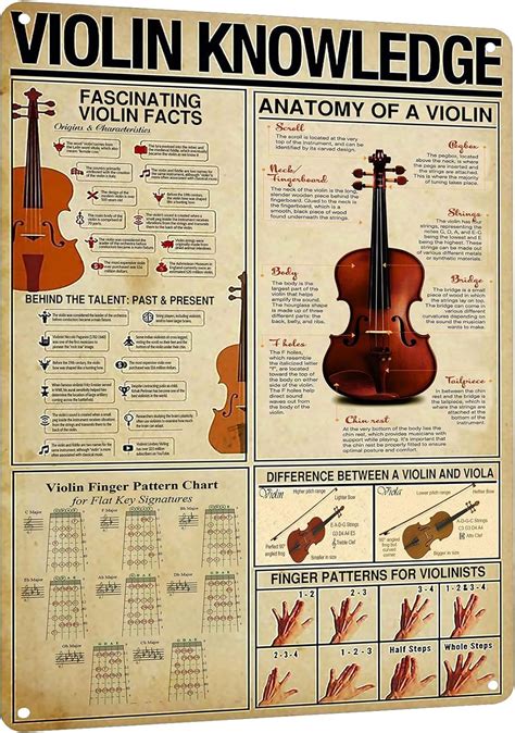 Amazon HYBLOM Vintage Violin Knowledge Metal Poster Aluminum Tin