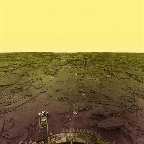 The only picture of Venus Surface taken by Soviet Venera Probe in 1981. It returned images ...