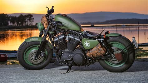 Download Harley Davidson Hd Sunset Wallpaper | Wallpapers.com 