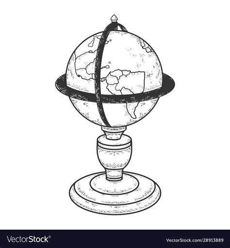 Vintage globe sketch Royalty Free Vector Image