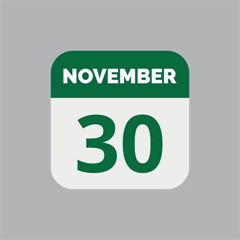 November 30 Calendar Date Icon 23203159 Vector Art at Vecteezy