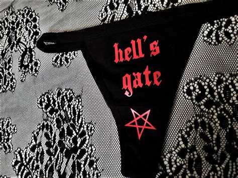 Satanic Thong Pentagram Lingerie Gothic Witch Hell Baphomet Etsy