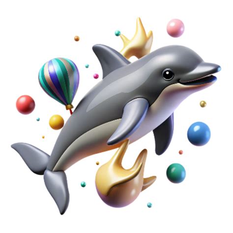 vibrant traditional Dolphin Leaping with Noise Pollution Symbols