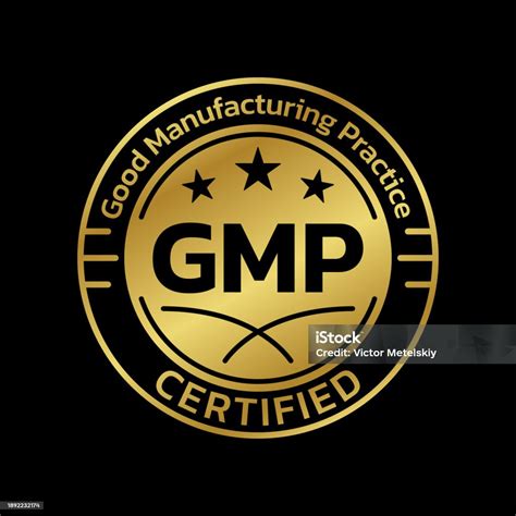 Gmp Certified Icon Or Logo Good Manufacturing Practice Stamp Or Badge Vector Illustration Stock