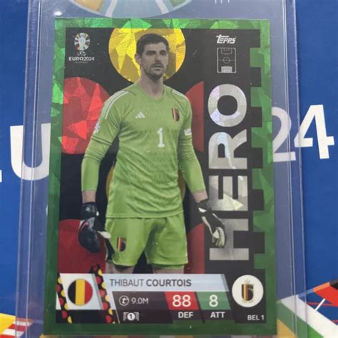 Topps Euro Match Attax Emerald Karte Hero Bel Thibaut Courtois