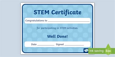 STEM Certificate Hecho Por Educadores Twinkl