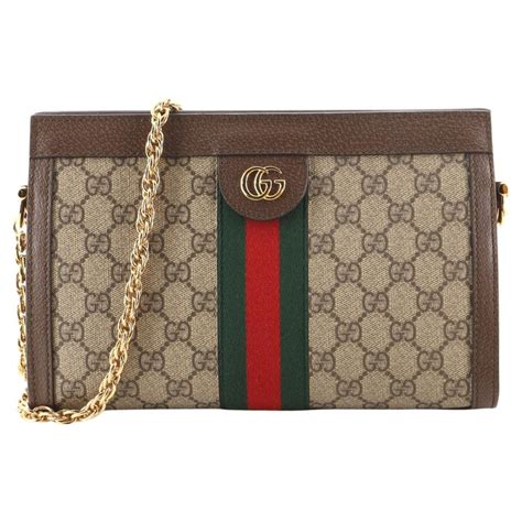 Gucci Ophidia Chain Shoulder Bag Gg Coated Canvas Small At 1stdibs