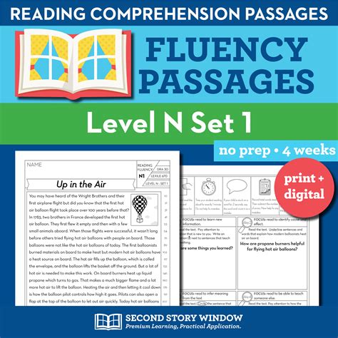 Reading Fluency Homework Level N Set 1 - Second Story Window