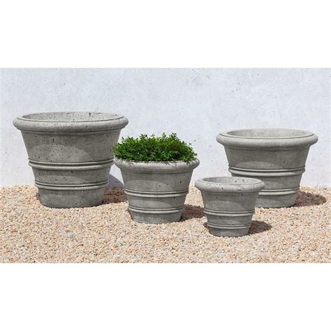 Rustic Rolled Rim Cast Stone Planter Large Kinsey Garden Decor