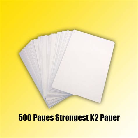 500 Pages Strongest K2 Paper Book K2 Spray On Paper