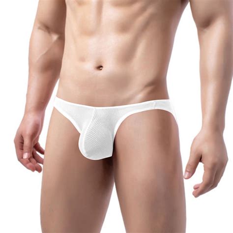 Clearance Under 5 Miqool Men S Ultra Thin Ice Silk Bikini Briefs Low Rise Breathable Mesh