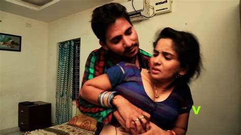 Hot Desi Shortfilm 528 Varsha Aunty Big Boobs Cleavage Show In Blue Blouse