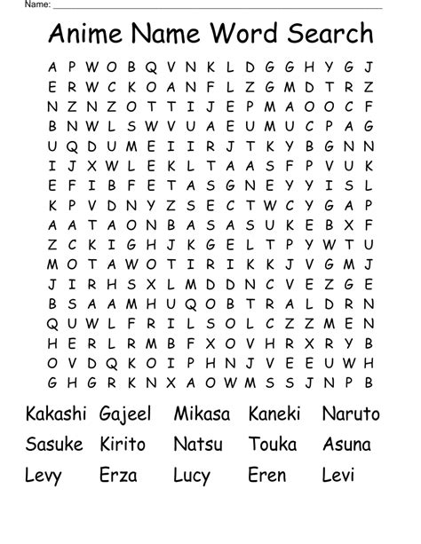 Anime Word Search Printable Printable Word Searches Hot Sex Picture