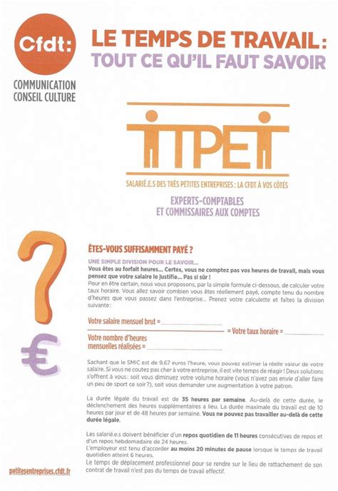 Tpe Le Temps De Travail Tout Ce Quil Faut Savoir Cfdt S C