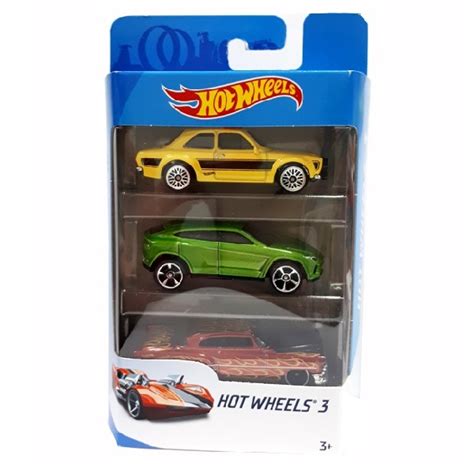 Hot Wheels kisautók 3 darabos szett sárga zöld bordó Gyerekajándék