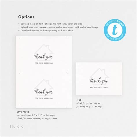 Professional Referral Thank You Card Template Sample | EmetOnlineBlog