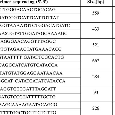 Primers sequences used for genes amplification | Download Scientific ... 