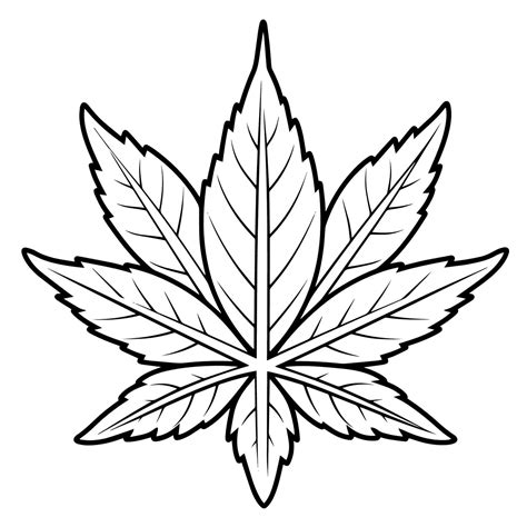 Sleek outline icon of a marijuana leaf. 45916763 Vector Art at Vecteezy