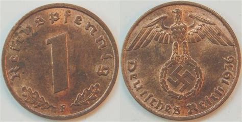 Deutschland 3 Reich 1936 F 1 Pfennig 1936F J 361 Seltenes Jahr