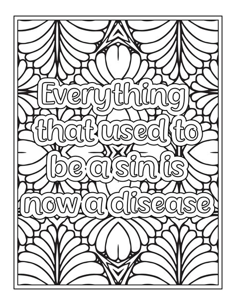 Funny Quotes Coloring Book Page For Adult 8865665 Vector Art At Vecteezy