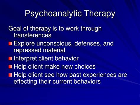 The Psychoanalytic Process Of Therapy