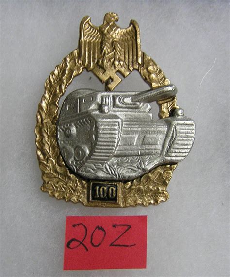 German Army Tank Battle Badge 100 Actions Wwii Style Oct 01 2021 Baker S Antiques And