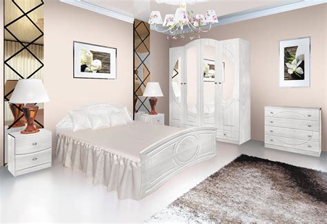 ᐉ Спальный гарнитур Modern Омега двуспальная кровать 160x200 см/шкаф 4Д ...