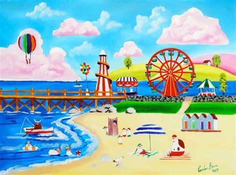 Fun at the seaside Painting by Gordon Bruce | Saatchi Art