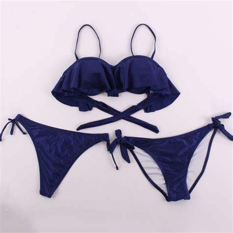 Jual PREORDER Anadzhelia Sexy Lotus Leaf Bikinis Women Swimsuit Brazilian Bikini Set Beach