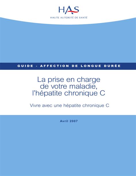 Guide Patient Vivre Avec Une H Patite Chronique C