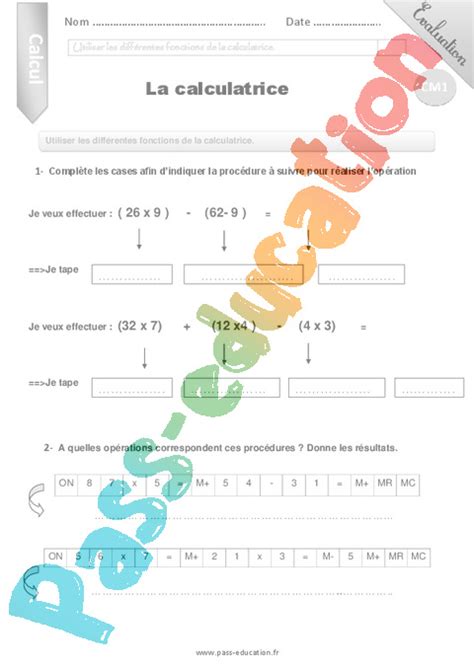 Evaluation Calculatrice Cm Cycle Bilan Et Controle Corrig Hot Sex Picture