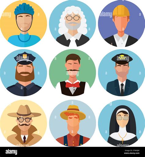 Professions Avatars Vector Flat Icons Stock Vector Image And Art Alamy