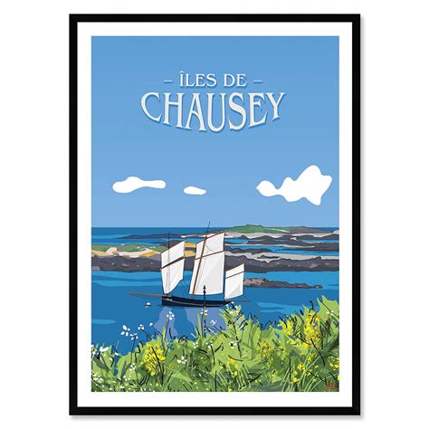 Ile de Chausey Poster affiche image encadrée Cadr Aven