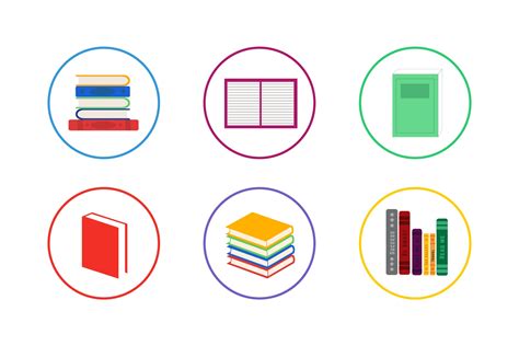 Colorful Book Icon Set 2324090 Vector Art at Vecteezy