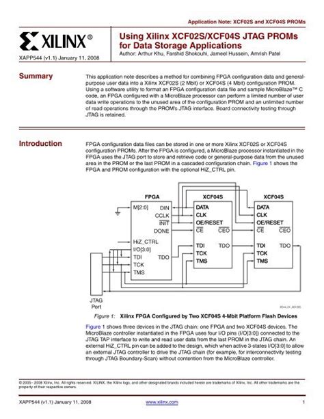 Xilinx Xapp Using Xilinx Xcf S Xcf S Jtag Proms For