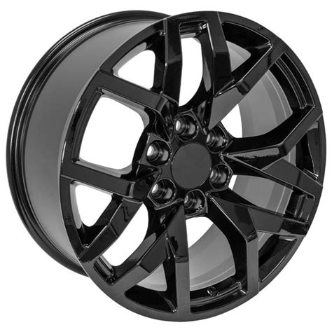 22 Inch Black Rims Fit Chevrolet Suburban 1500 Cv66 22x9 Replica Wheels