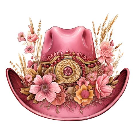 Premium AI Image | beautiful pink pink cowboy hat clipart illustration