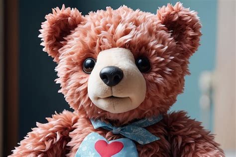 Premium Photo A Close Up Of A Teddy Bear With A Heart On Its Chest