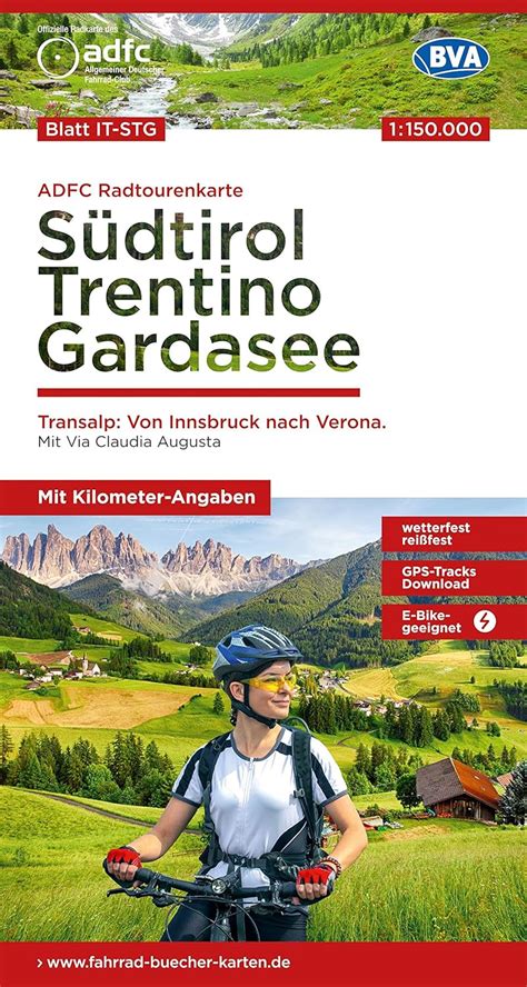 S Dtirol Trentino Gardasee Transalp Cycling Map Transalp Von