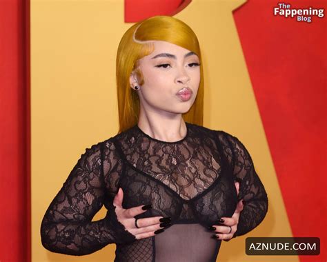 Ice Spice Sexy And Nude Flashes Her Hot Tits And Booty In A Beautiful Sheer Dress Look At Vanity