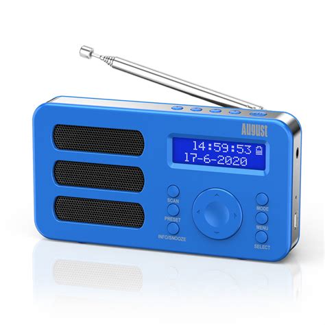 Travel Alarm Clock Portable Dab Radio In 5 Colours Mb225