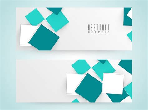 Premium Vector Abstract Website Headers Or Banners Set With Green And