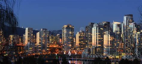 Vancouver Yaletown Skyline stock photo. Image of night - 25822656