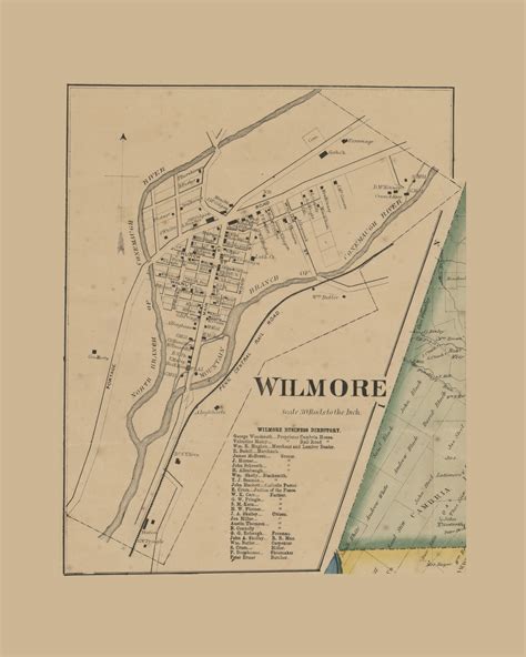 Wilmore Summerhill Township Pennsylvania Old Town Map Custom