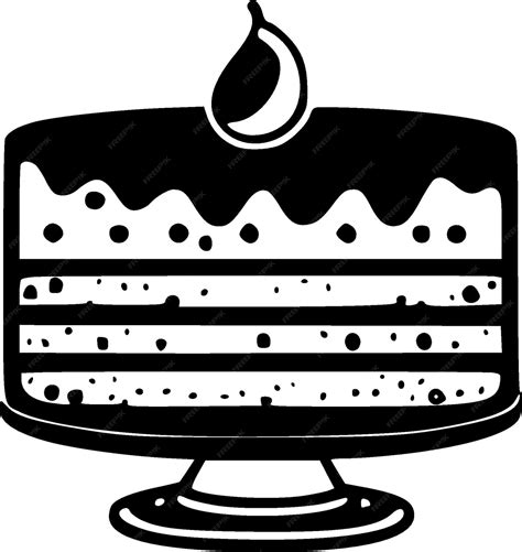 Premium Vector Birthday Cake Black And White Vector Illustration